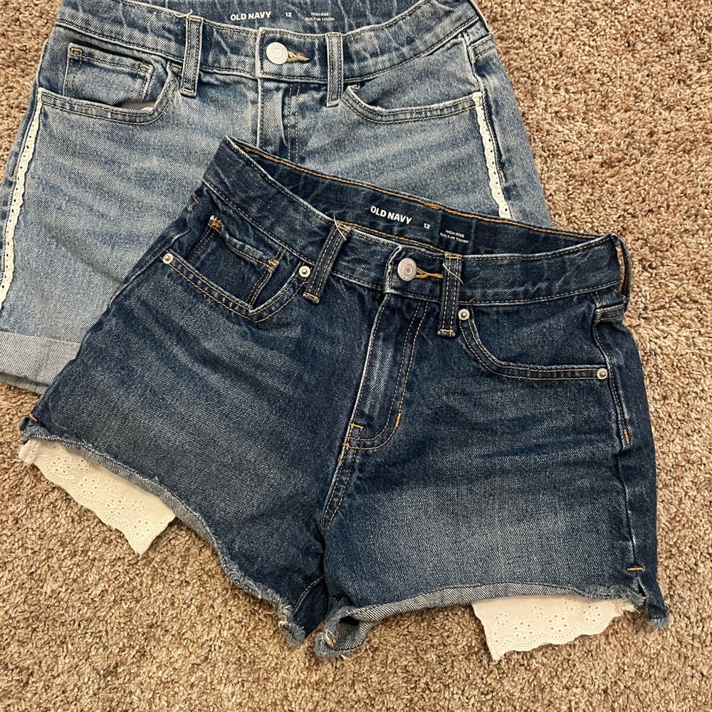 Old Navy Blue Denim Shorts Duo High Rise Built in Tough.